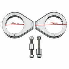 Load image into Gallery viewer, 41mm Turn Signal Indicator Fork Clamp Mount Bracket Fork Tube For Harley Chrome