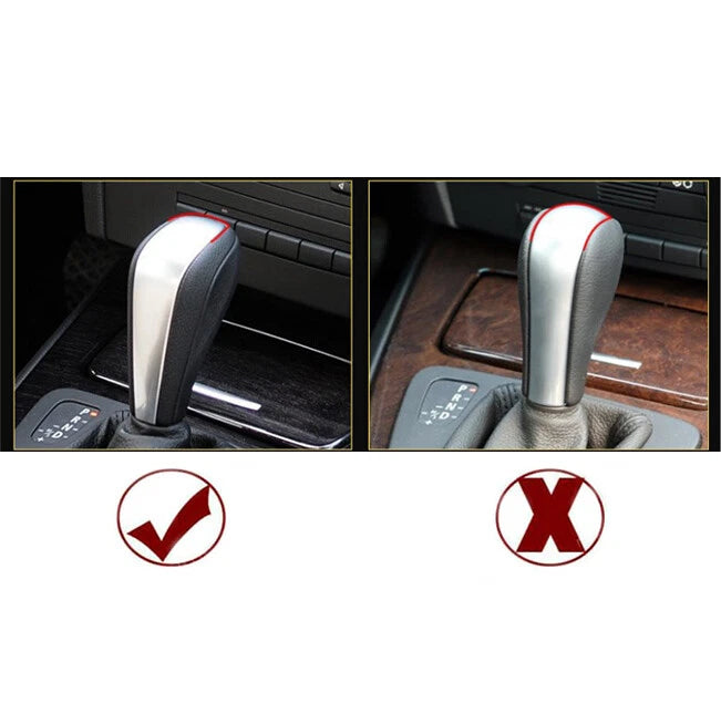 ABS Carbon Fiber Look Gear Shift Knob Head Cover For BMW 3Series E90 E91 E92 E93