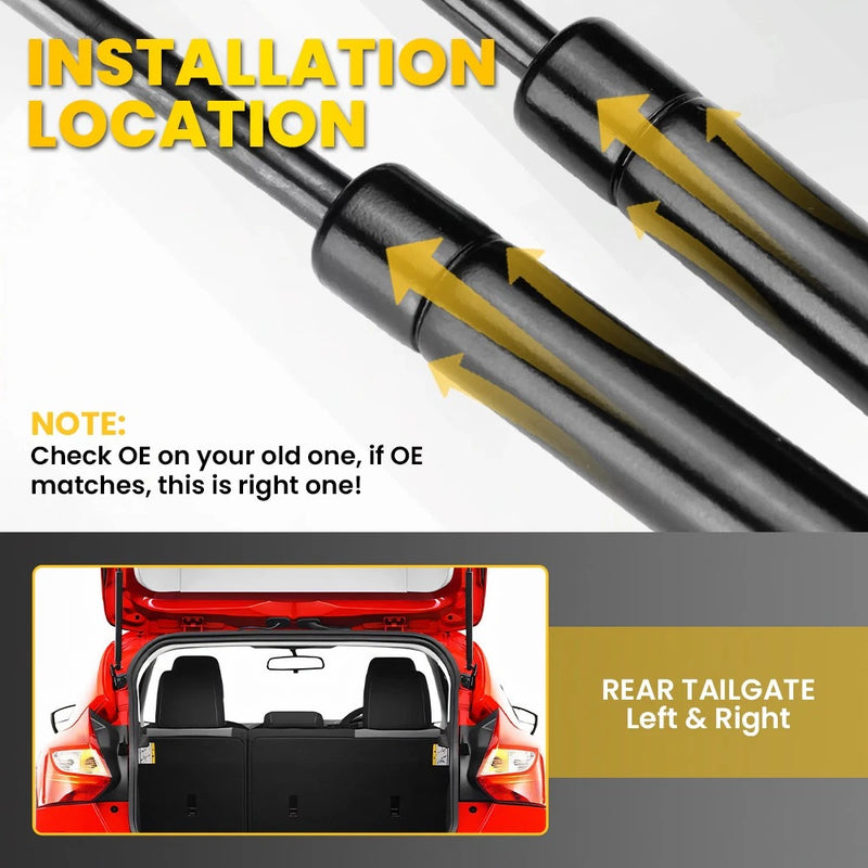 Rear Tailgate Gas Struts Pair for Ford Focus III Wagon 2011-2019