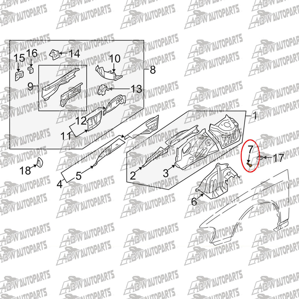 Qty.100 for Ford Falcon AU BA BF FG Territory SX SY SZ Plastic Scrivet Clip Pin