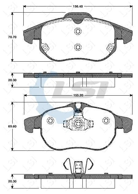 Front Brake Pads & Disc Rotor Kit for SAAB 9-3 1.9L 01/2007–06/2010