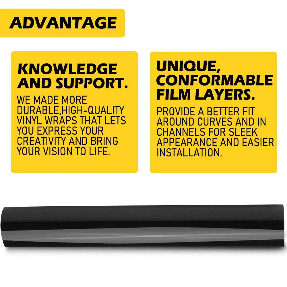 Bubble Free Polish Gloss Black Vinyl Film Wrap Auto Body Cars Decals 1.5Mx30CM