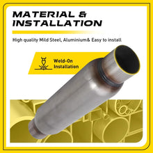Load image into Gallery viewer, 12" Long 2.5" OD Exhaust Hotdog Resonator Muffler Steel Glass Pack High Flow