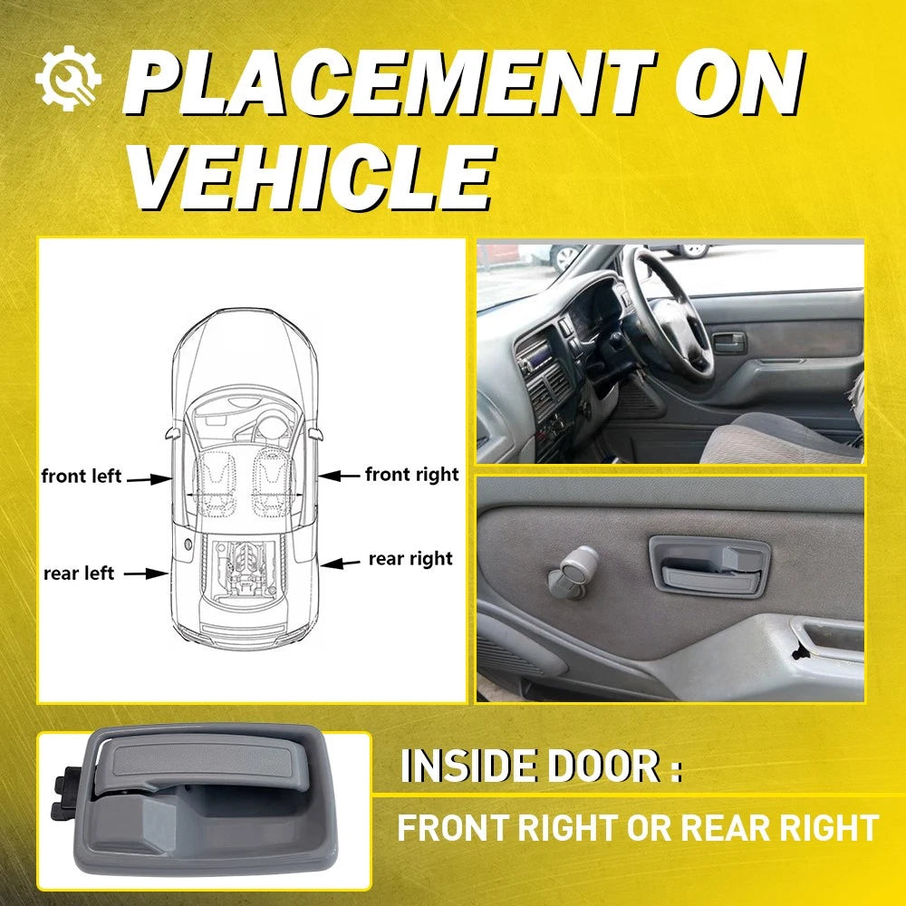 for Holden Rodeo TF 1988 1989-03 Right Front/Rear Inner Inside Door handle Grey