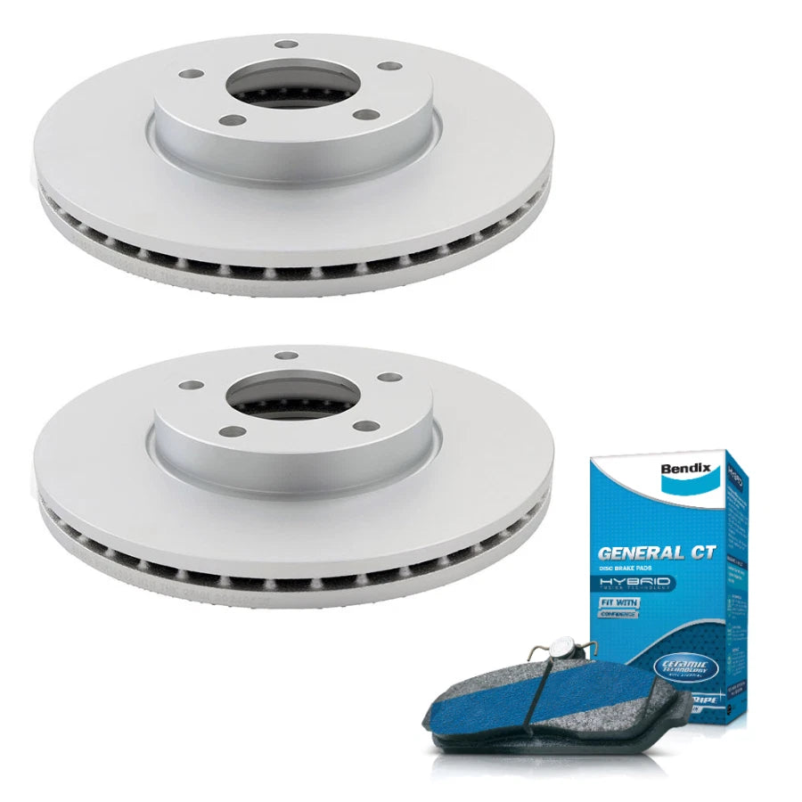 Front Bendix Brake Pads & Rotors For Mazda 3 BL BK 2.0L 2.2L DB1679GCT