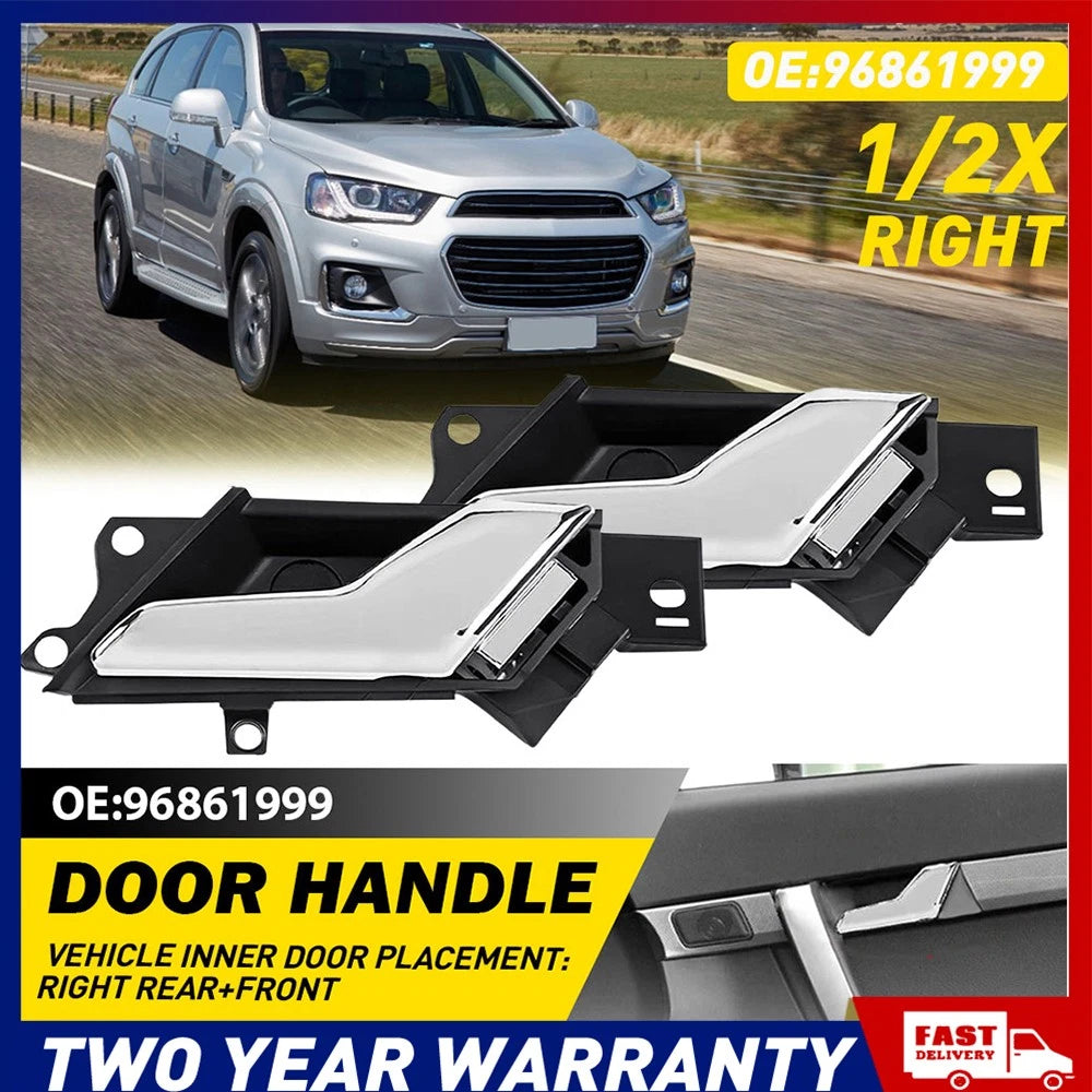 1/2x Right Inner Door Handle Chrome Fits For Holden Captiva 5 Seater 2006 - NEWA