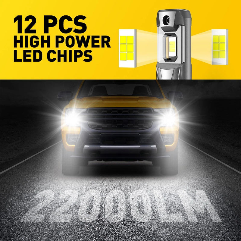 9005 HB3 H8 H9 H11 LED Headlight Bulbs 120W 22000LM 6500K White