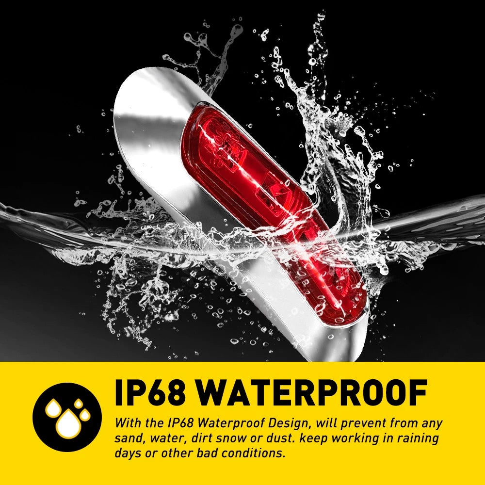 20X Red LED Clearance Lights Side Marker Lamp Trailer Truck Caravan Lorry IP67