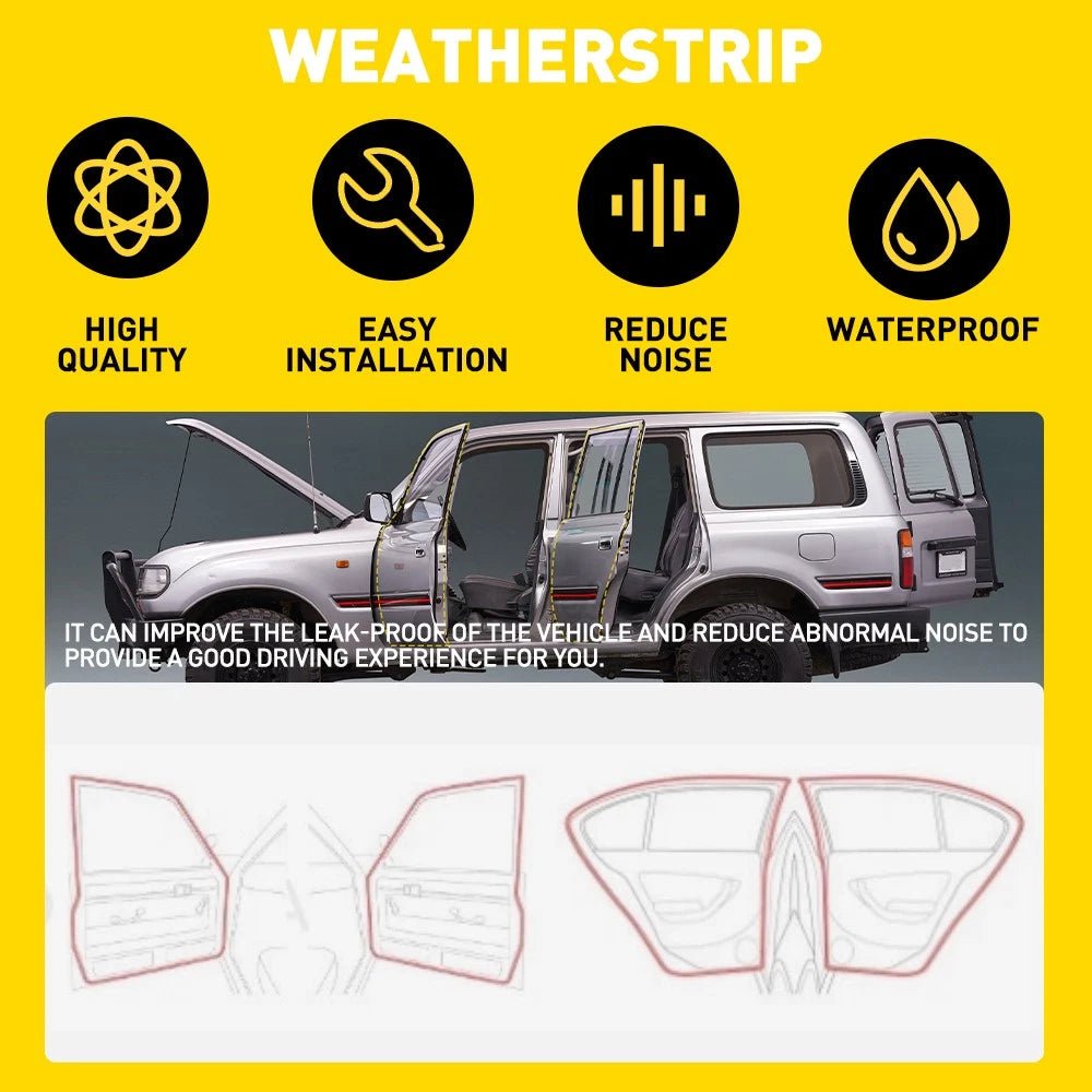 Door Window Seal Channel Kit for Toyota LandCruiser 80 Series