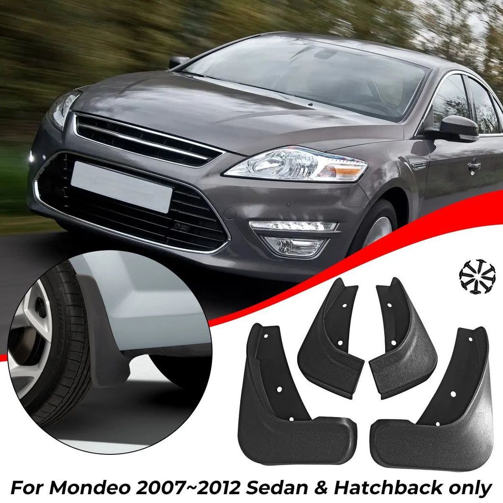 4Pcs Black Mudguards Splash Guards Mud Flaps Mudflaps For Ford Mondeo 2007~2012