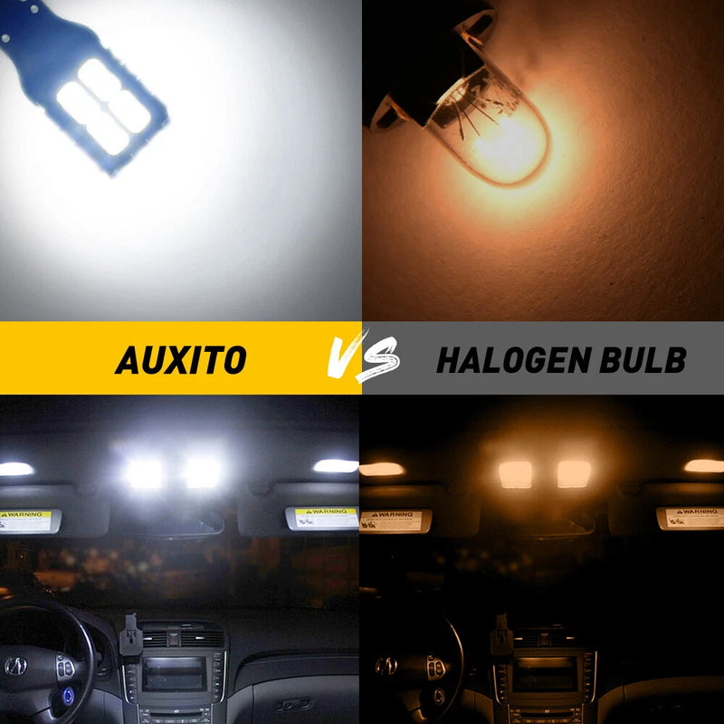 10x T10 168 175 LED Wedge Bulbs 6000K White Car Interior Lights