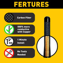 Load image into Gallery viewer, Black Carbon Antenna Aerial Bee Stubby Sting for Ford Ranger PX Raptor FX4 8cm