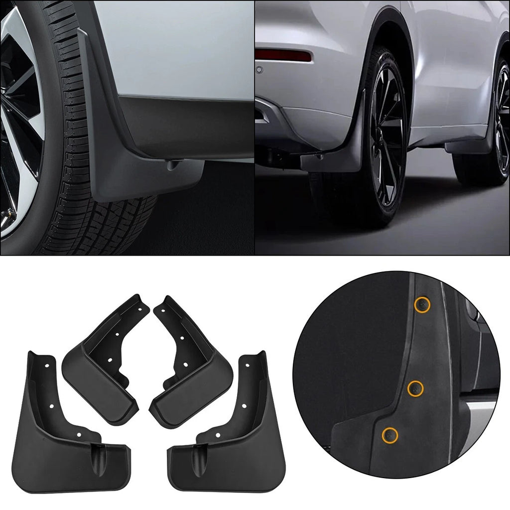 Black Molded Splash Guards Mud Flaps Fender For Mitsubishi Outlander 2022-2023