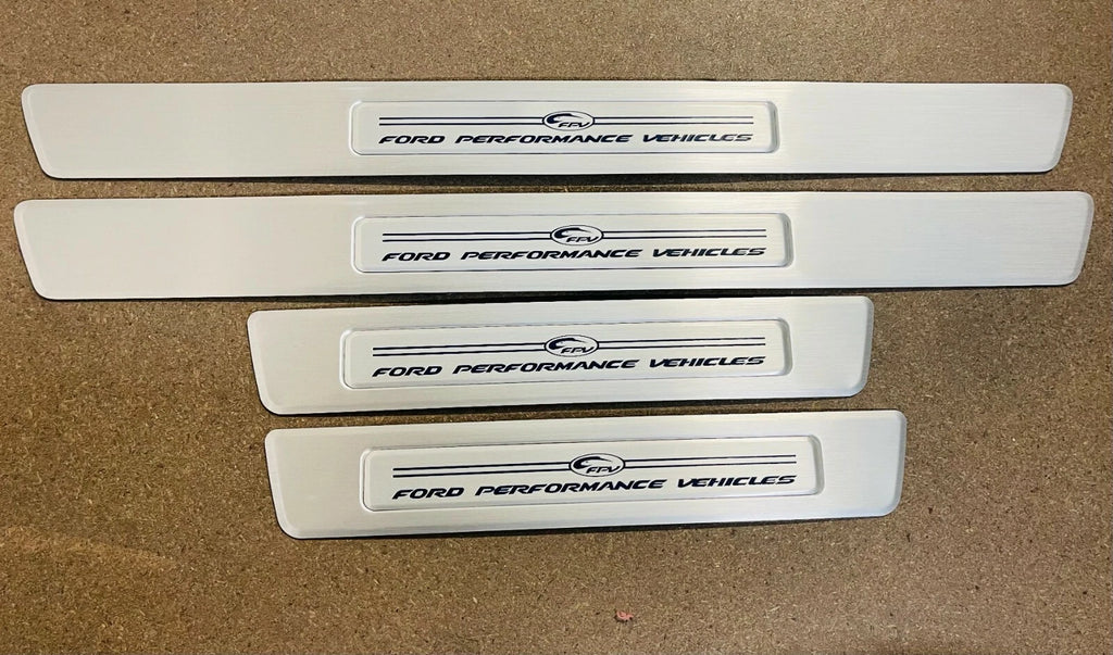 SET OF FRONT & REAR SCUFF PLATE SUIT FG SERIES FORD FALCON/FPV SEDAN