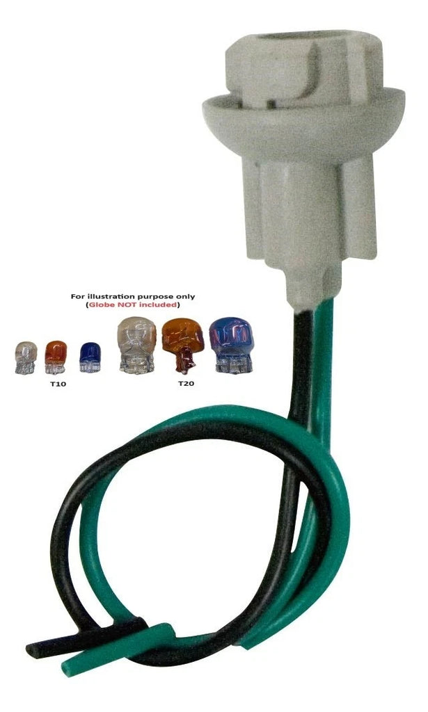 T10 -2 W5W Wedge LED Blub Globe Holder Rubber Wire Socket Connector For Car 2pc