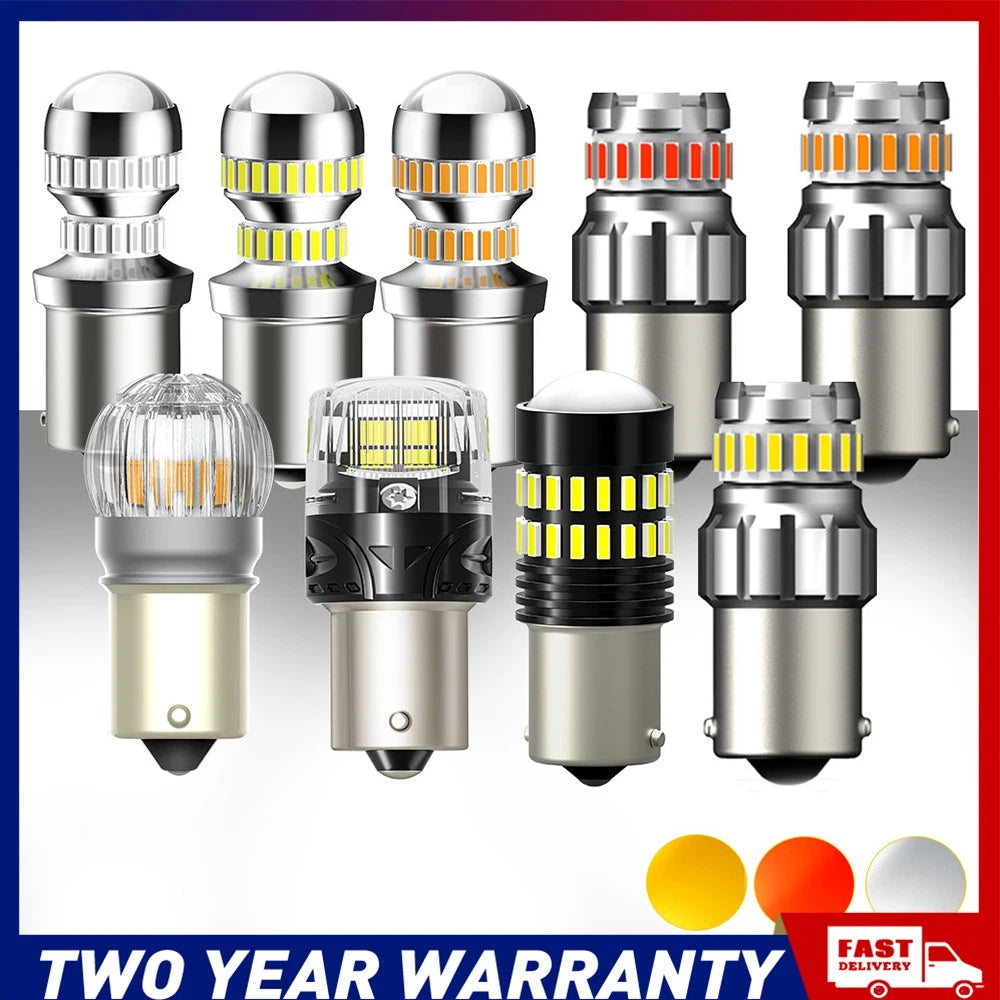 2x AUXITO BA15S 1156 Led Light Bulb Brake Reverse Turn Stop Tail Car White NEWA