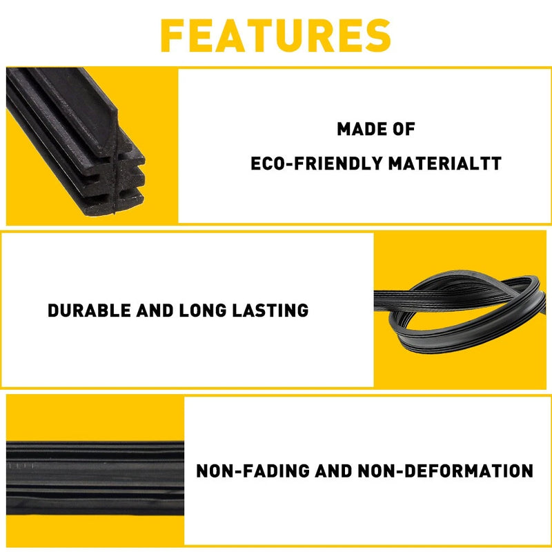 4x 28" Silicone Wiper Blade Refills Universal Windshield Inserts