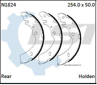 254mm rear brake drum and shoe set for Holden Rodeo RA RB 2003–2008