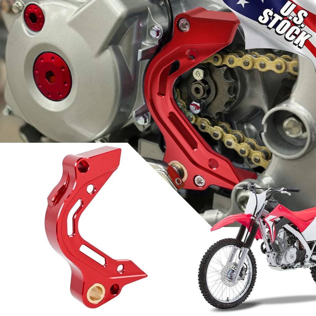 Red CNC Aluminum Shift Shaft Brace & Sprocket Guard For Honda CRF125F 2019-2025