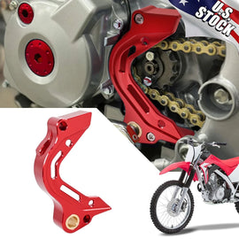Red CNC Aluminum Shift Shaft Brace & Sprocket Guard For Honda CRF125F 2019-2025