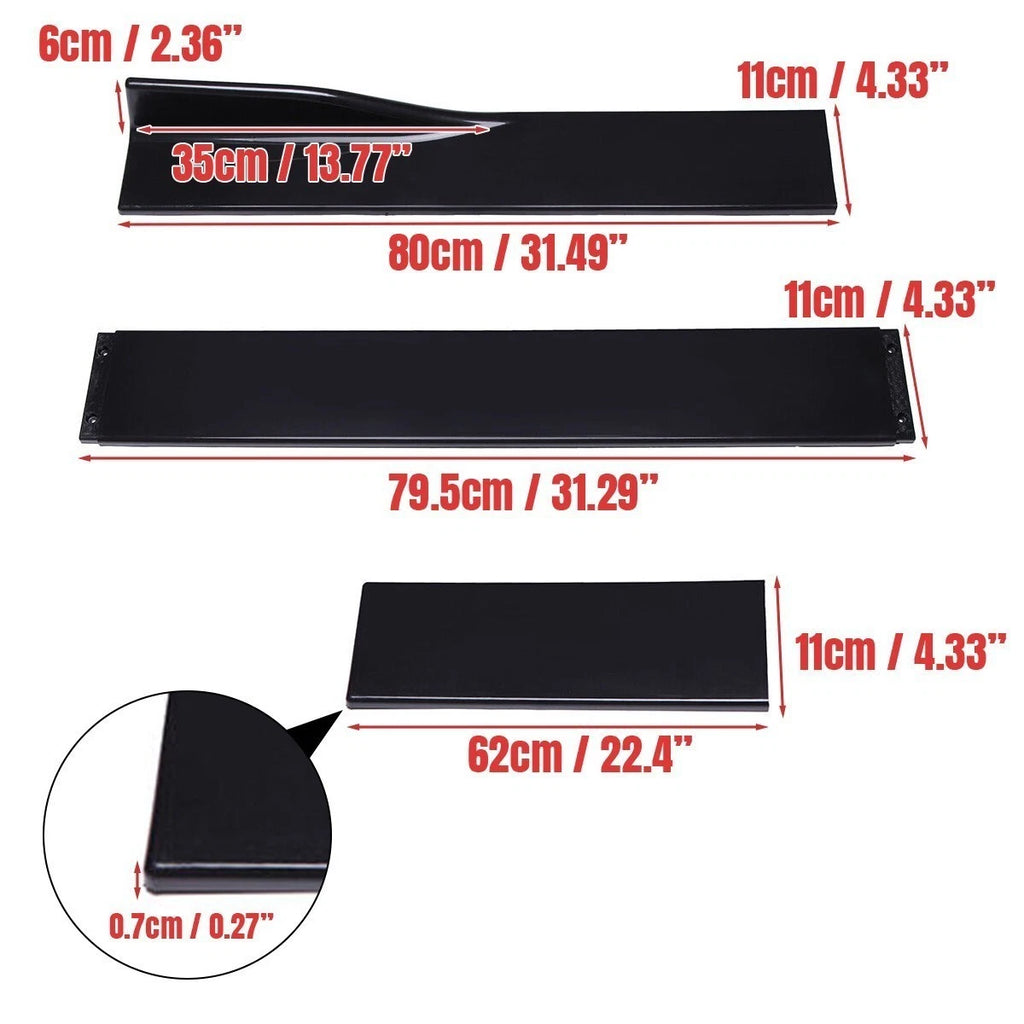 For VW Golf MK5 MK6 MK7 for GTI 2.2M Gloss Black Side Skirt Spoiler Splitter AU