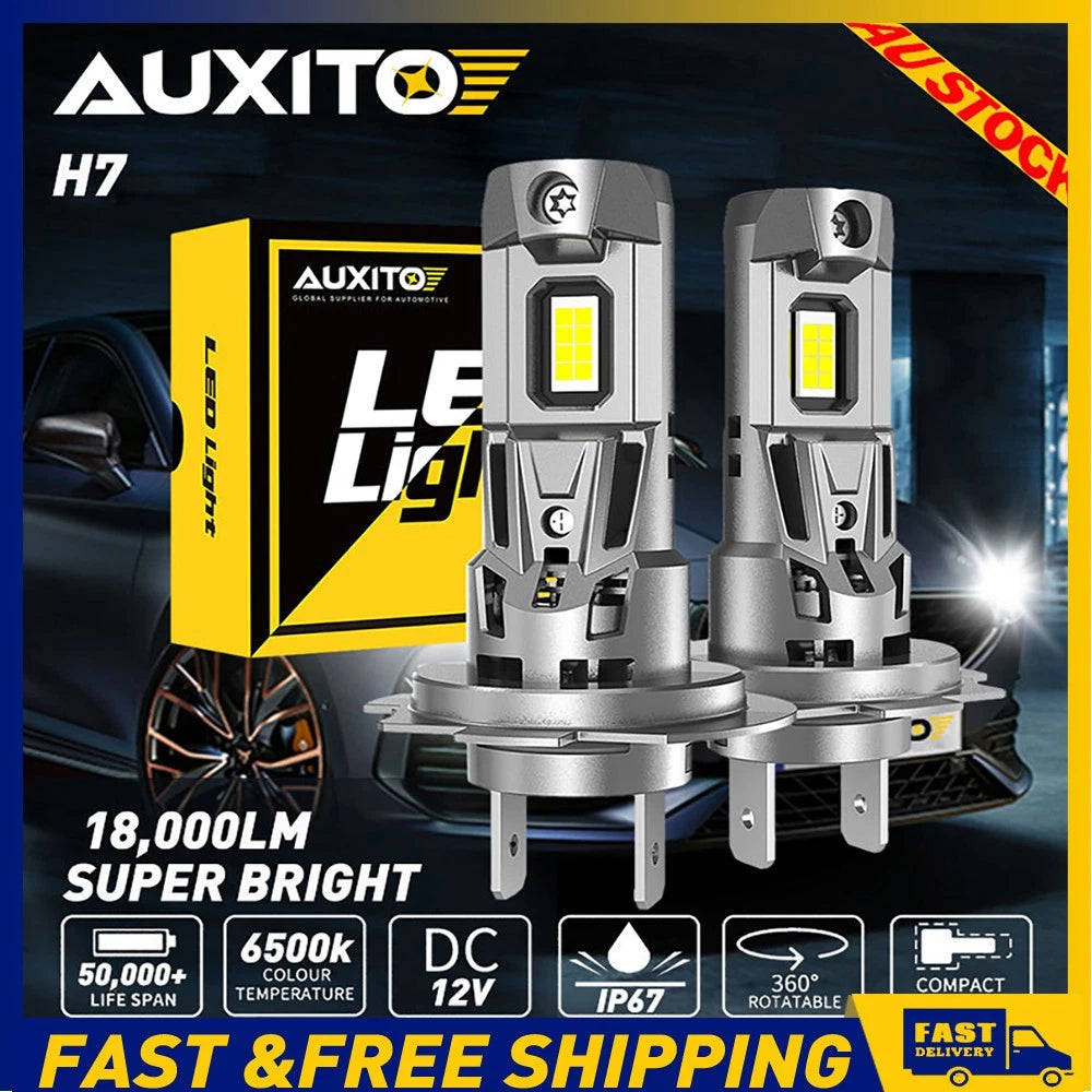 2X H7 Car LED Headlight 120W Globes 18000LM Xenon 6000K Bulbs White Beam 12V