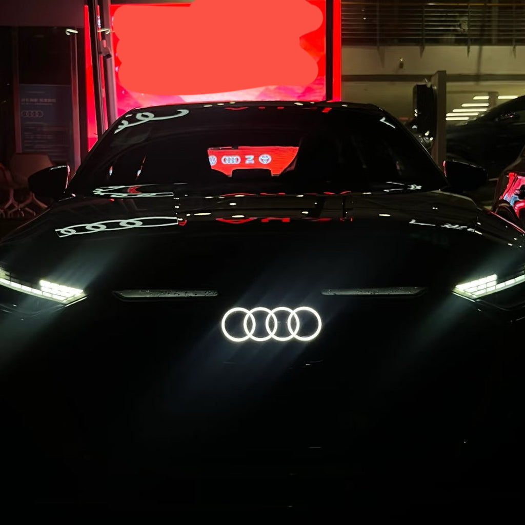 Highest quality crystal dynamic white Audi logo A4 A5 A6 A7 Q5 Q7 led front audi symbol light on the market with 2 years warranty-12